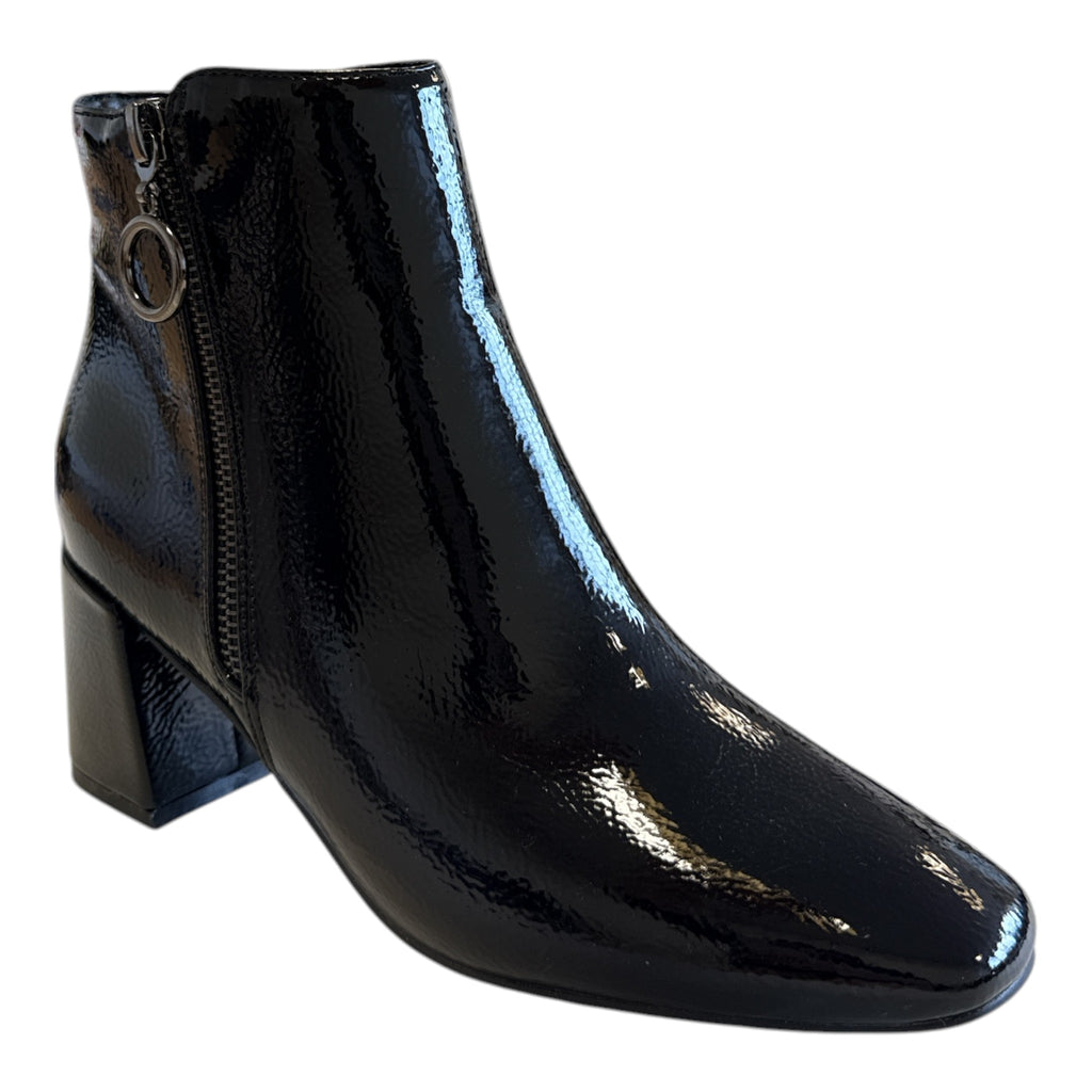 Lotus Furiosa Black Patent Ankle Boots