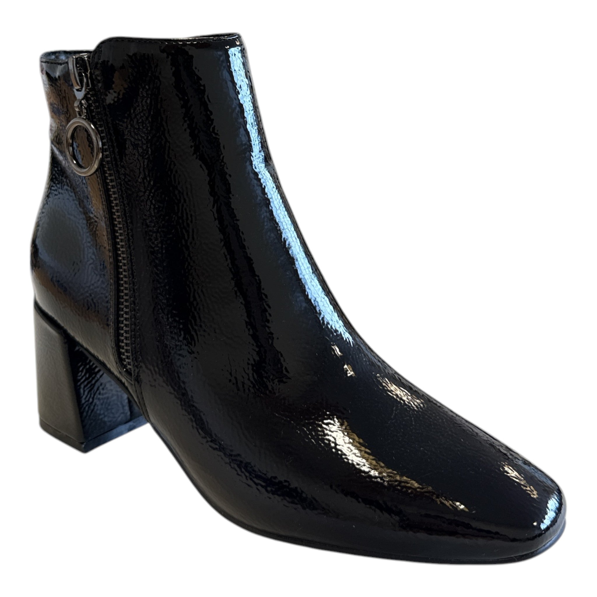 Lotus Furiosa Black Patent Ankle Boots