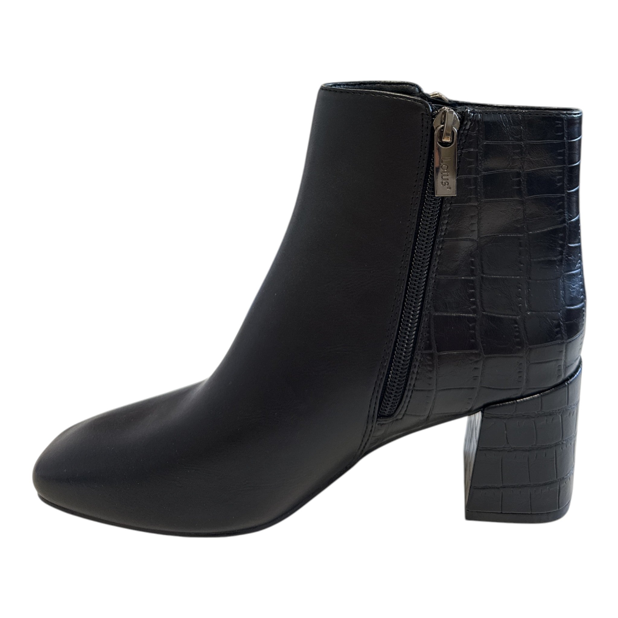 Lotus Michaela Black Ankle Boots