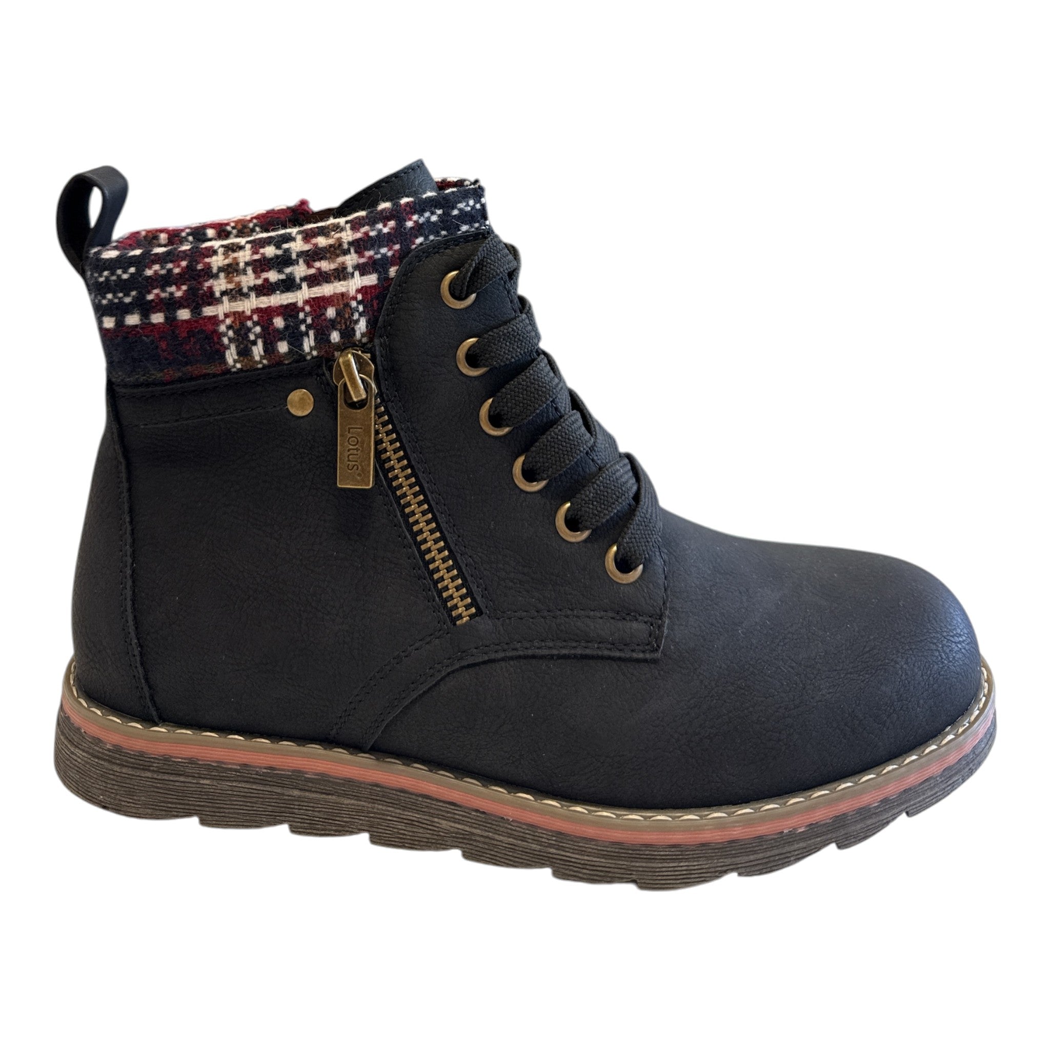 Lotus Montreal Black Ankle Boots