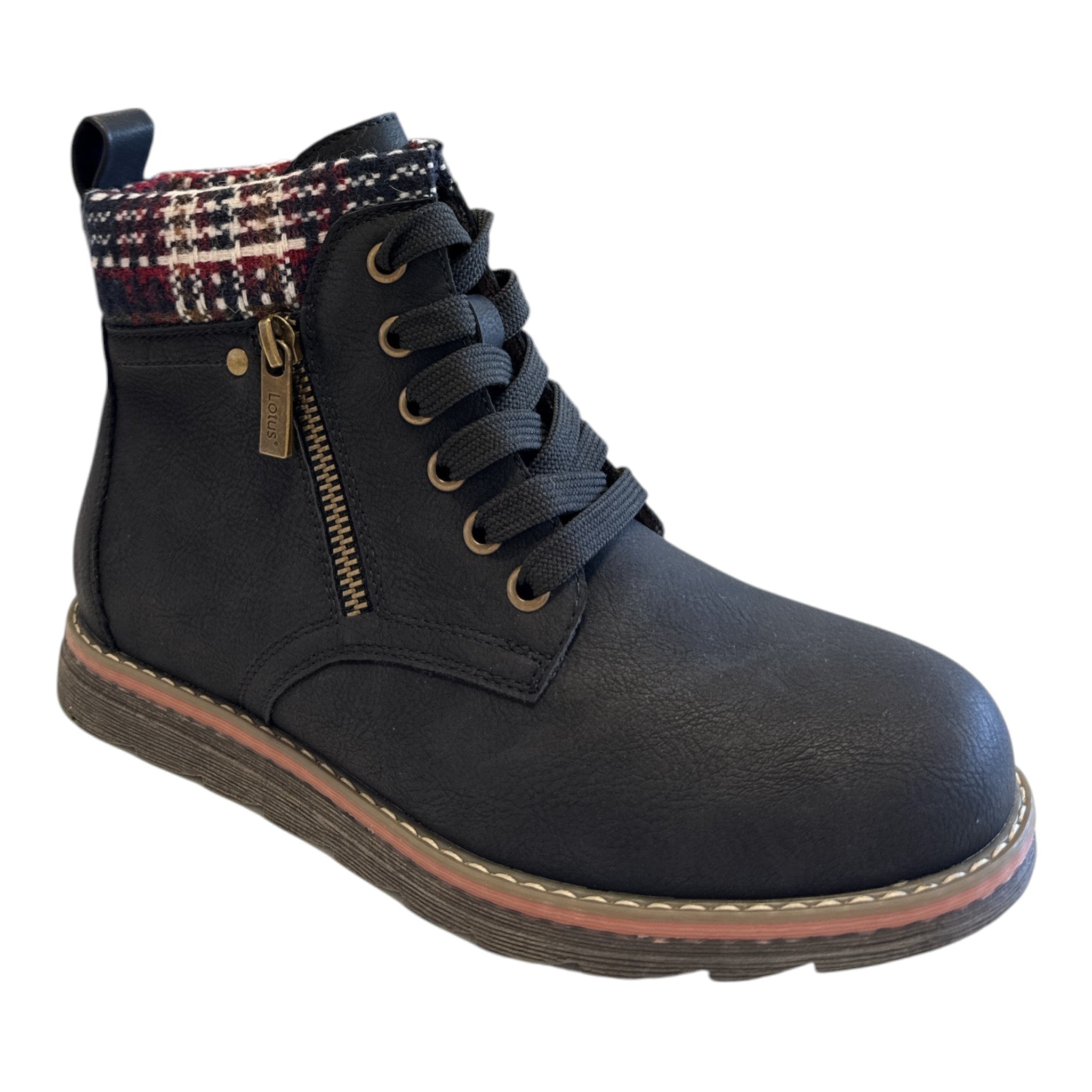Lotus Montreal Black Ankle Boots