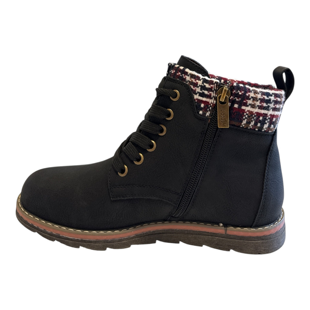 Lotus Montreal Black Ankle Boots