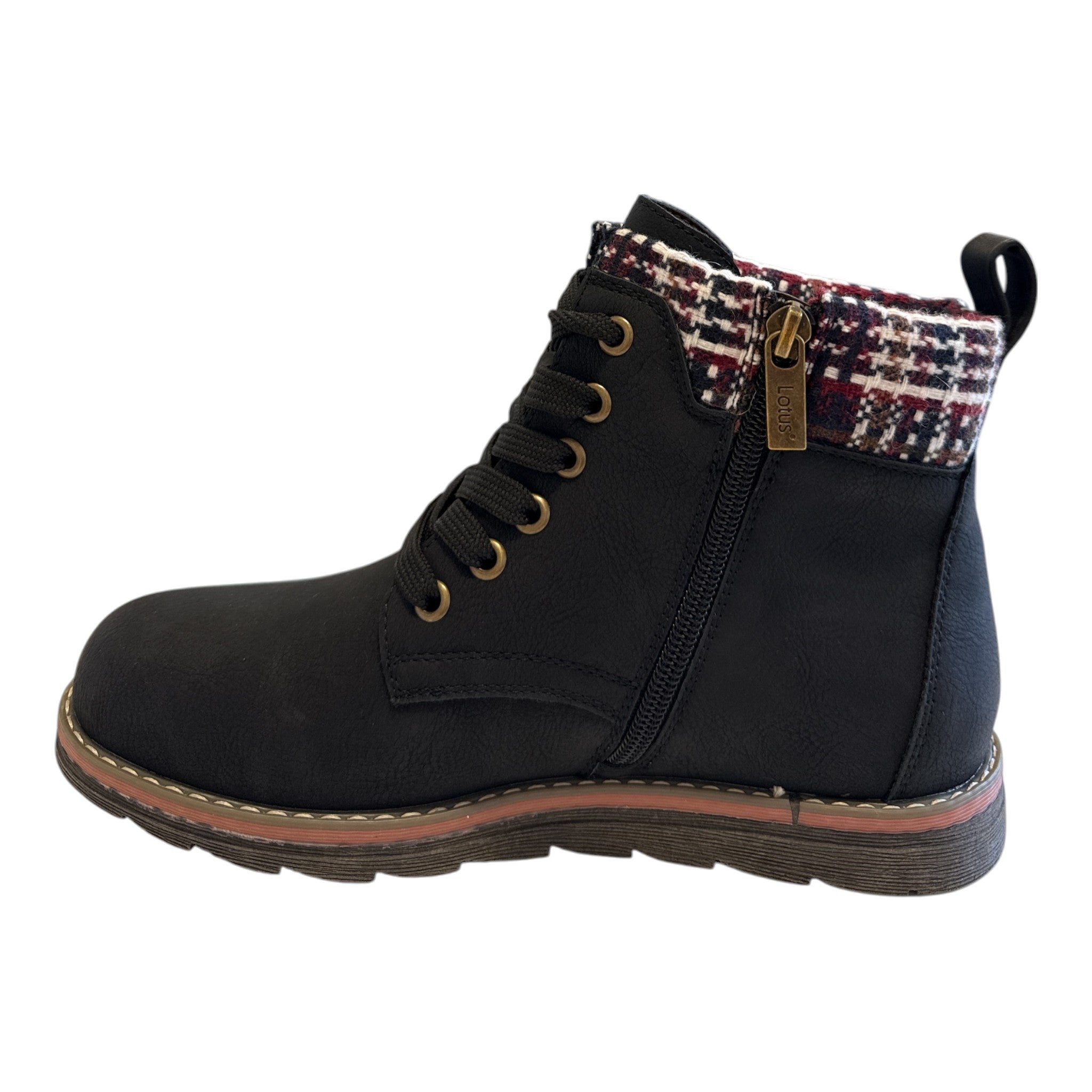 Lotus Montreal Black Ankle Boots