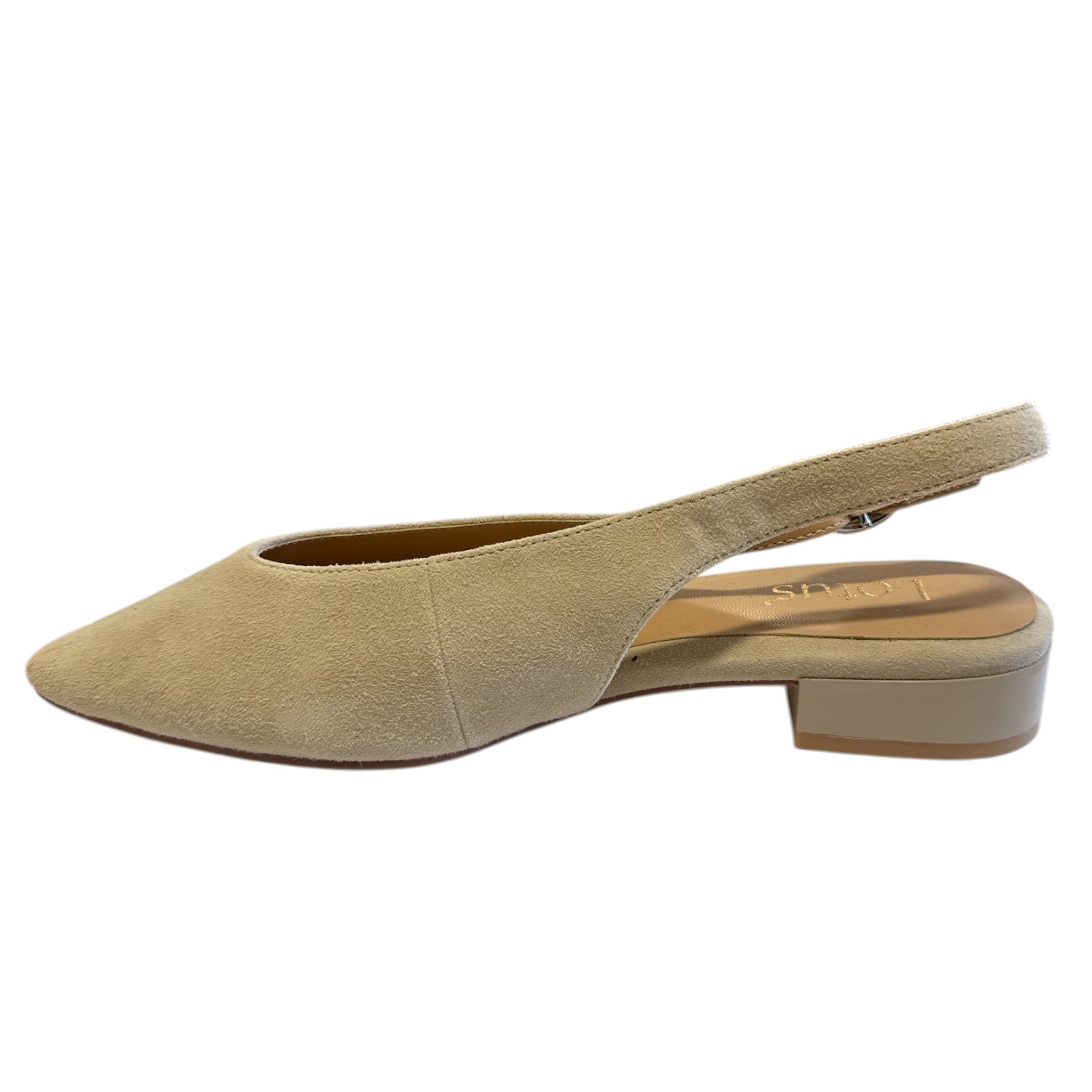 Lotus Morton Nude Suede Pointed Toe Sling-Back Flat Shoes