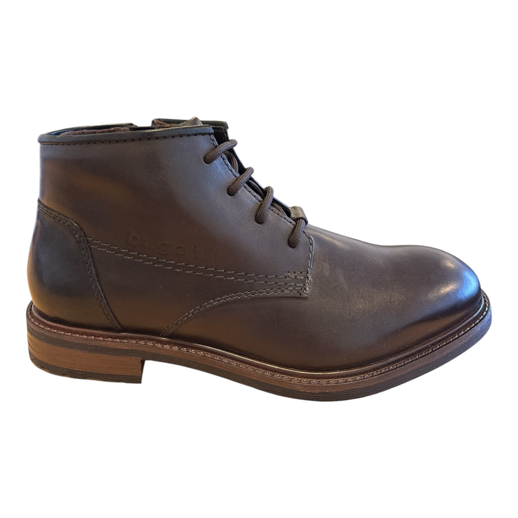 Bugatti Mosta Dark Brown Leather Lace-Up Boots