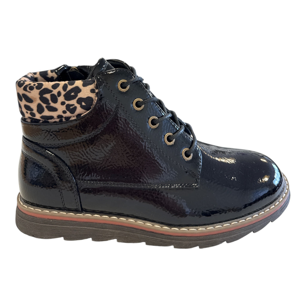 Lotus Naomi Black Patent Ankle Boots