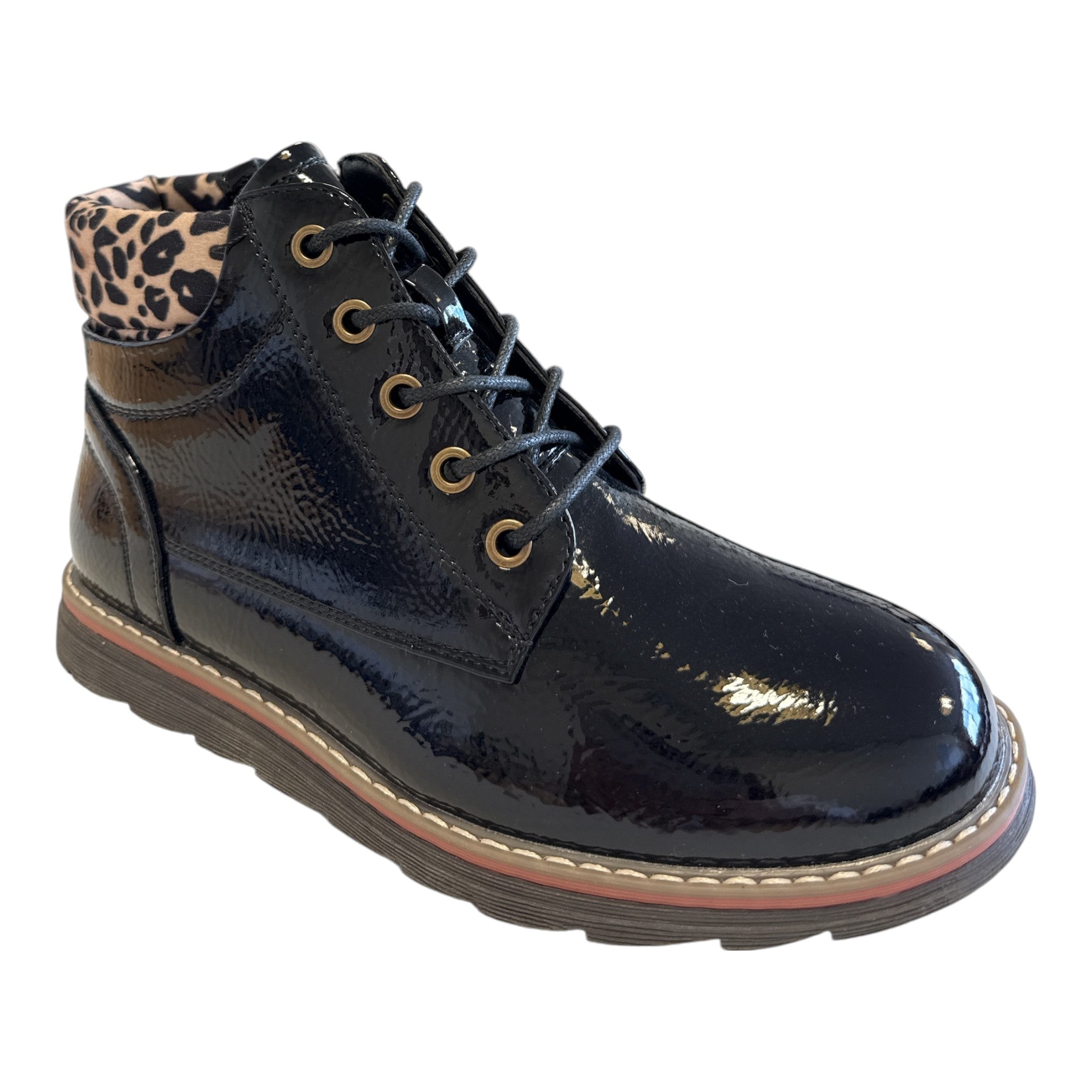 Lotus Naomi Black Patent Ankle Boots