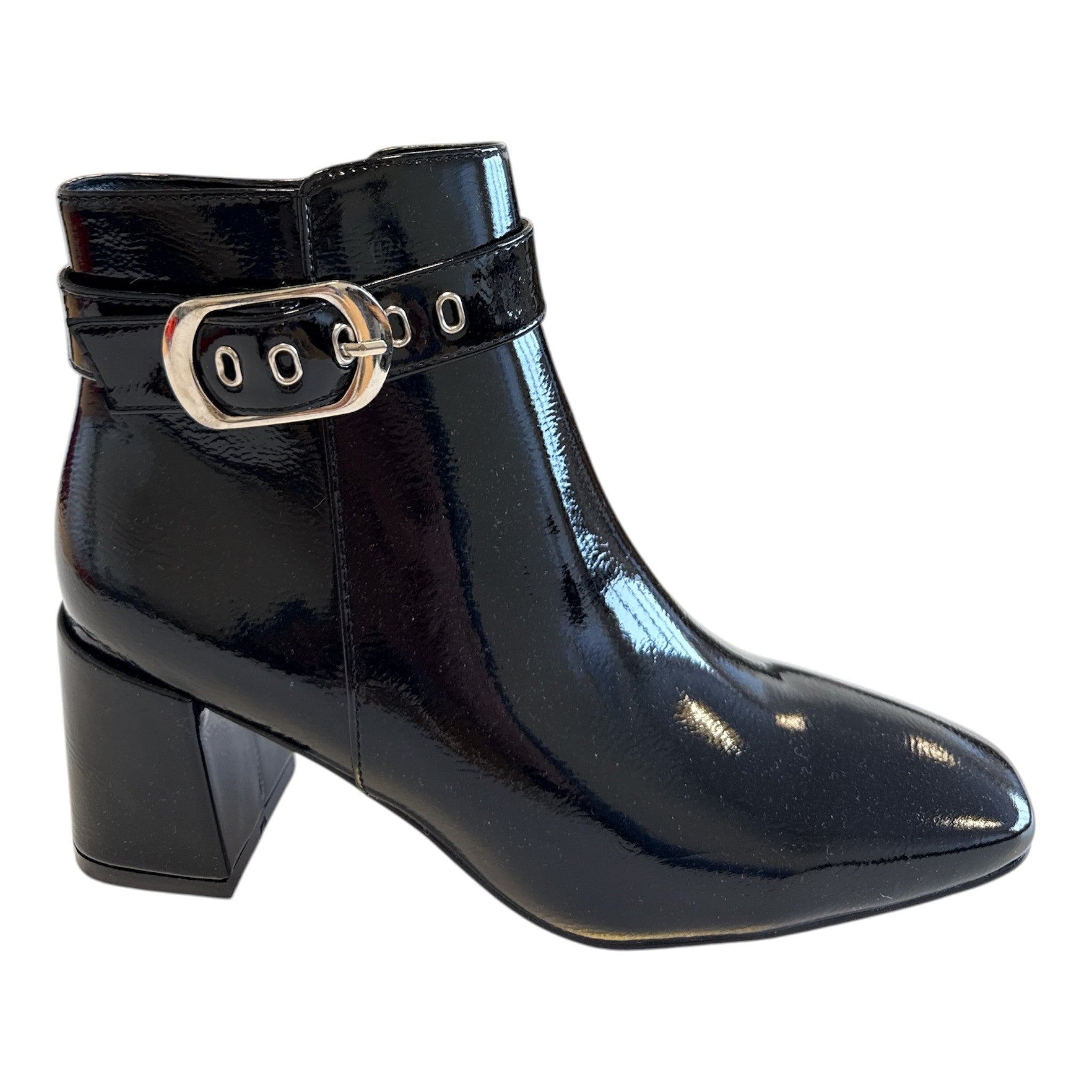 Lotus Olympia Black Patent Ankle Boots