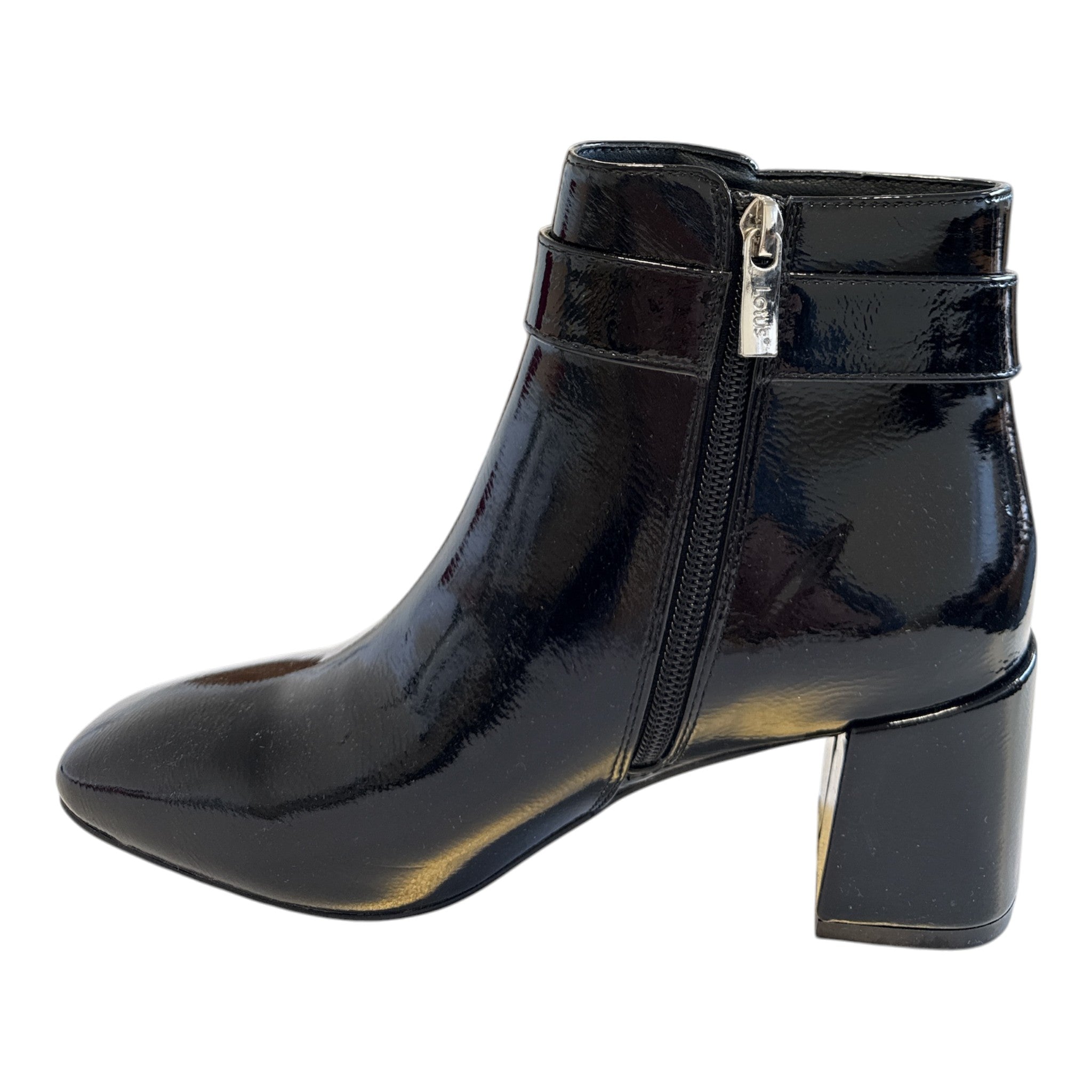Lotus Olympia Black Patent Ankle Boots