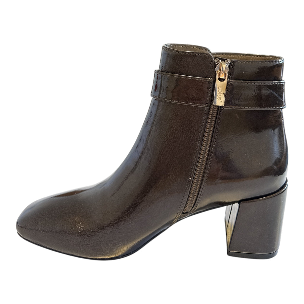 Lotus Olympia Bronze Patent Ankle Boots