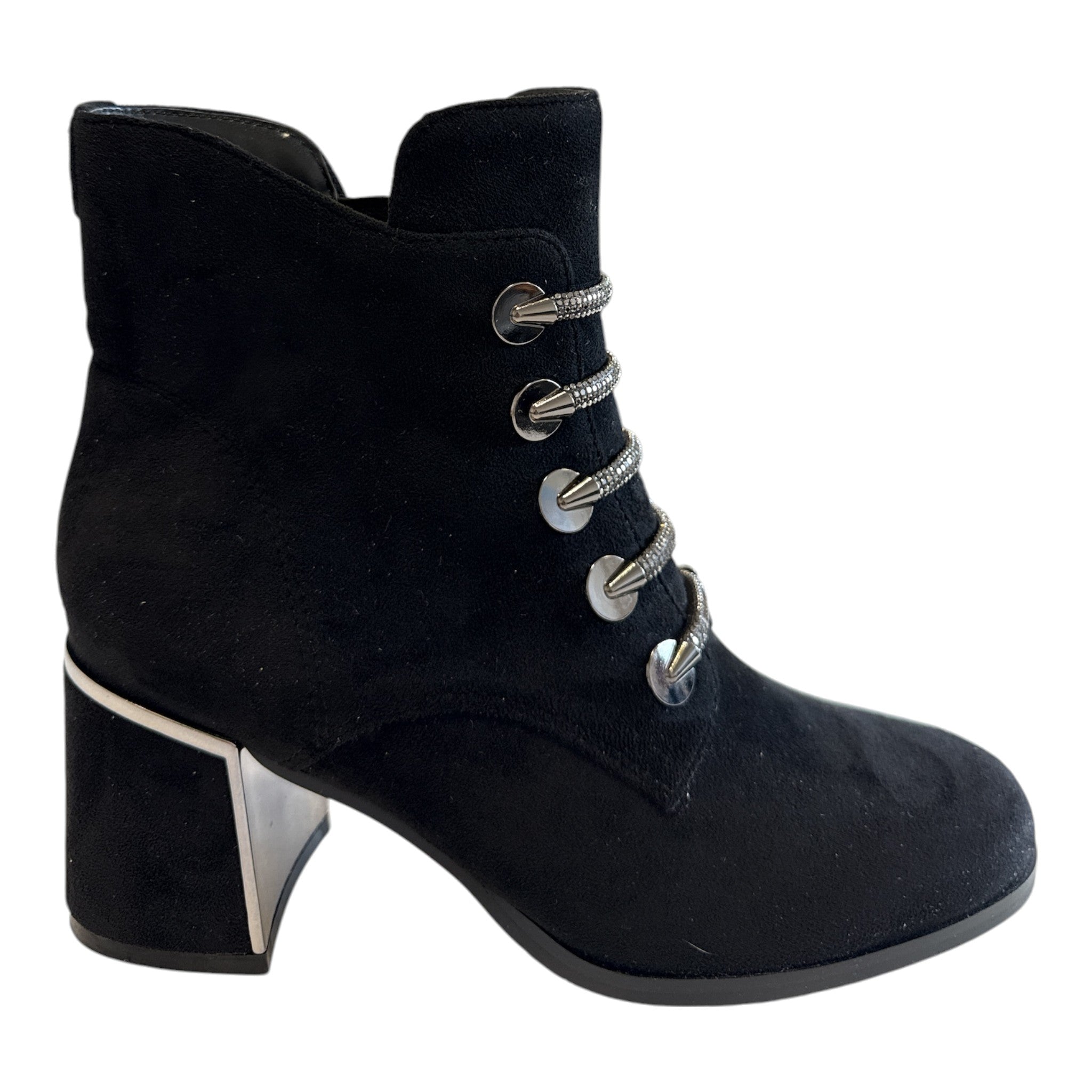 Lotus Paisley Black Ankle Boots