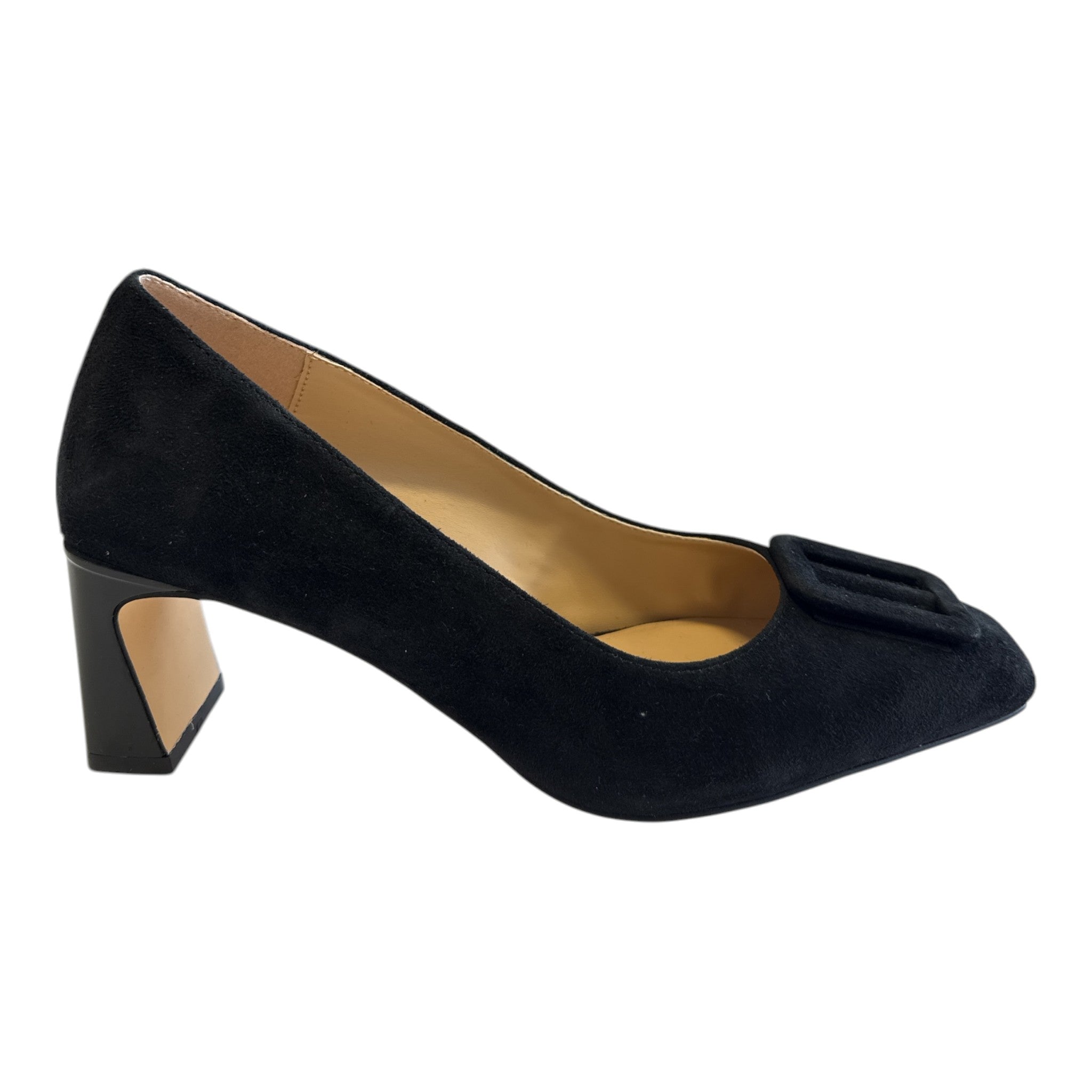 Lotus Perri Black Suede Court Shoes