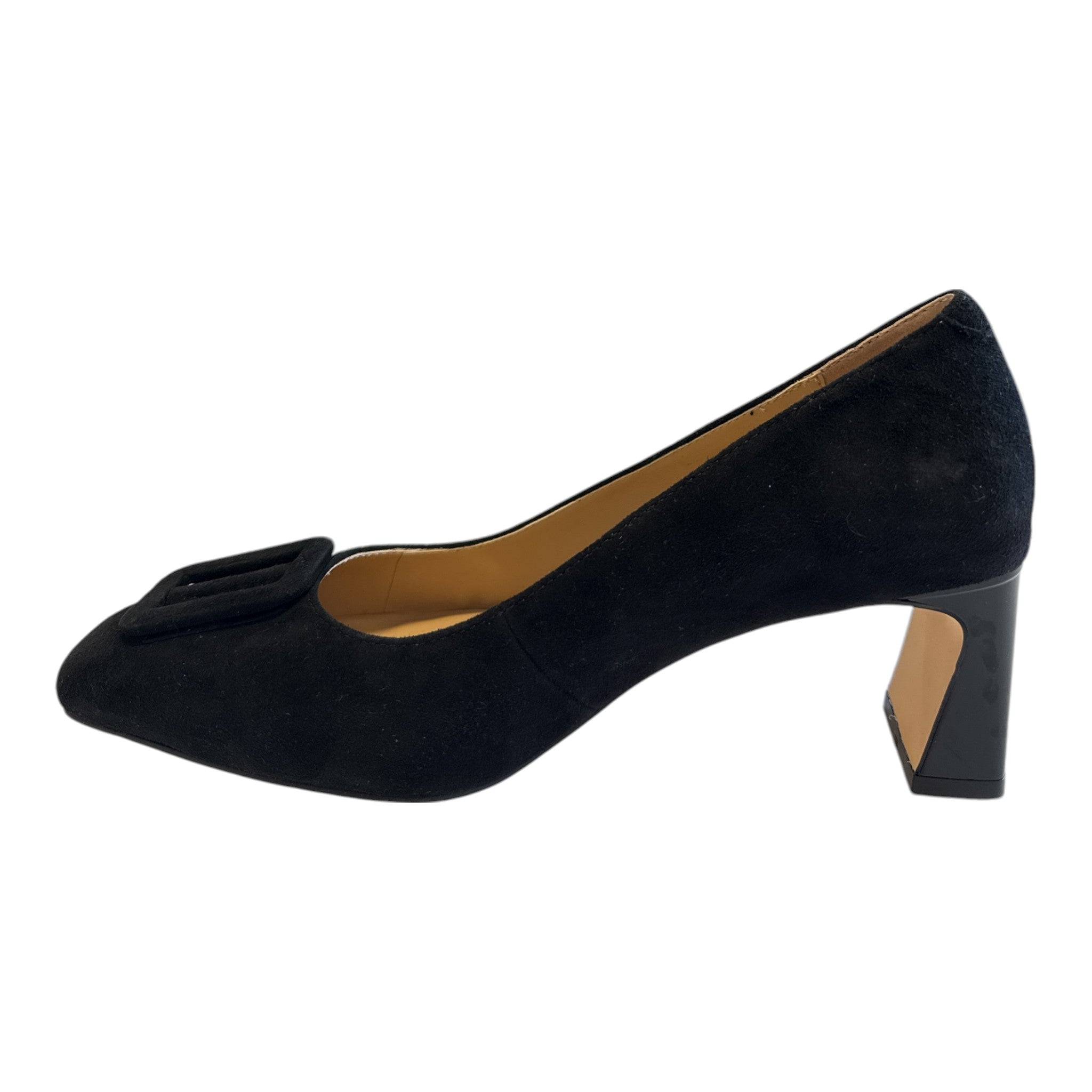 Lotus Perri Black Suede Court Shoes