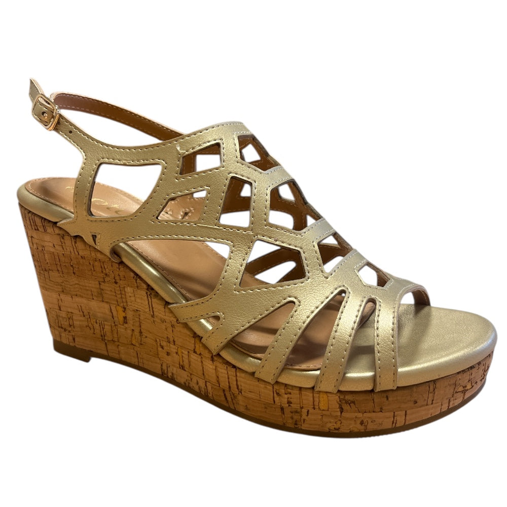 Lotus Rhi Gold Wedge Sandals