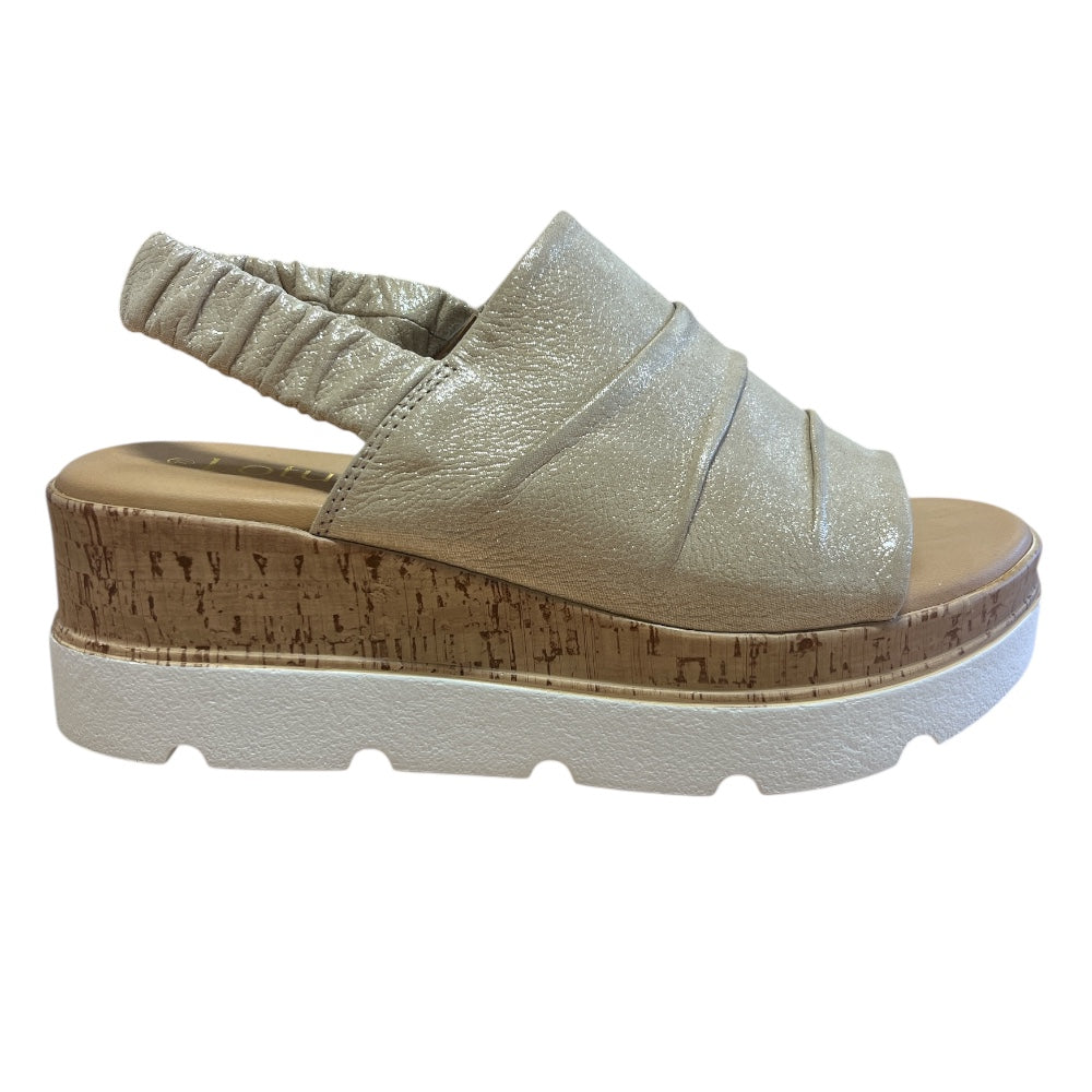 Lotus Jessie Gold Wedge Sandals