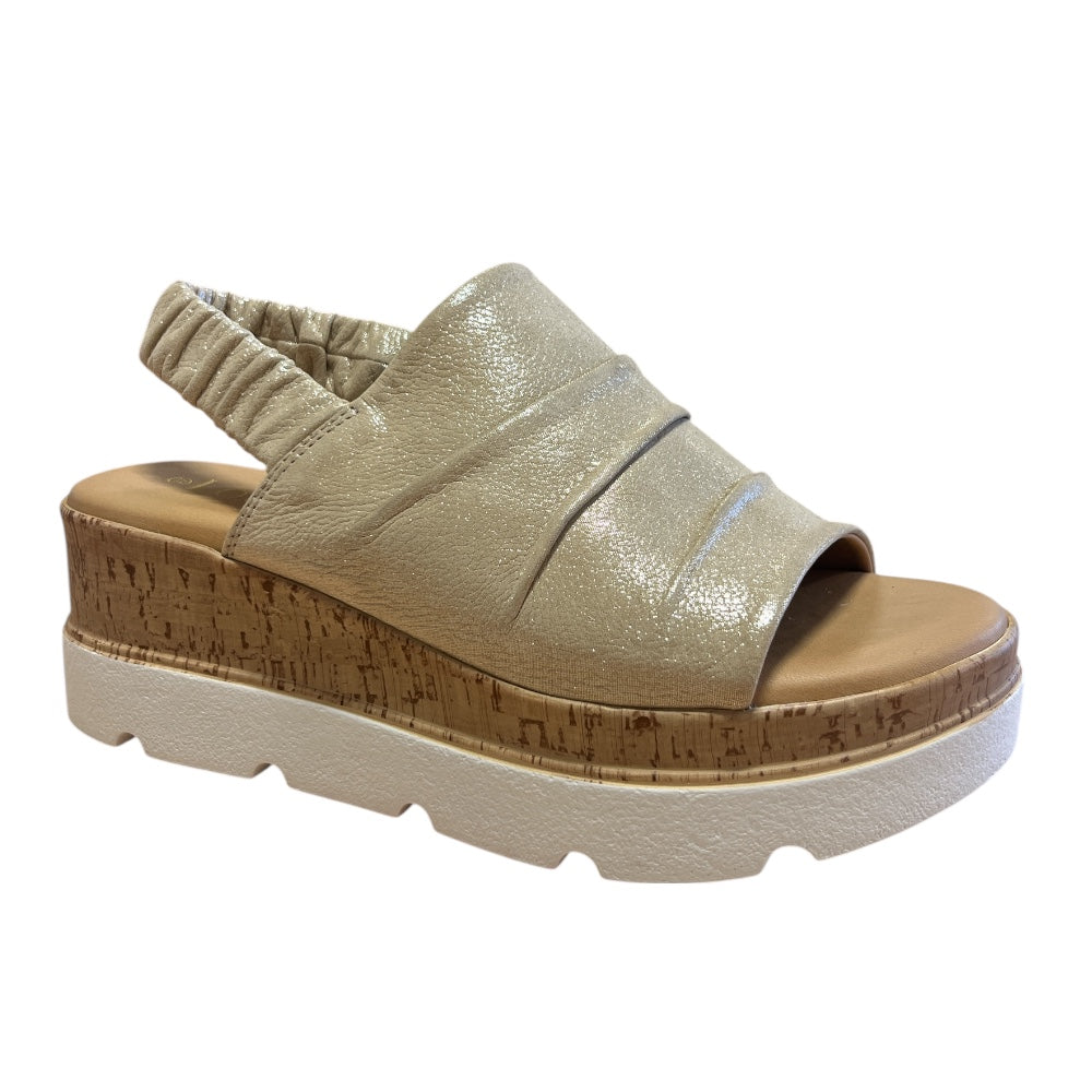 Lotus Jessie Gold Wedge Sandals