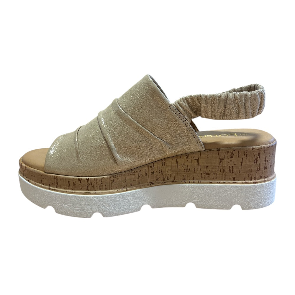 Lotus Jessie Gold Wedge Sandals