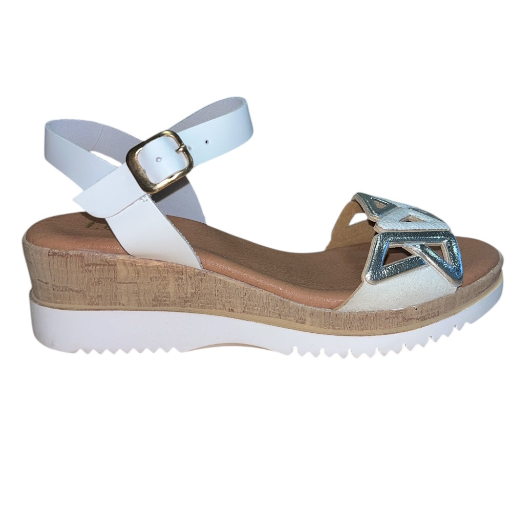 Lotus Ariah White Leather Sandals