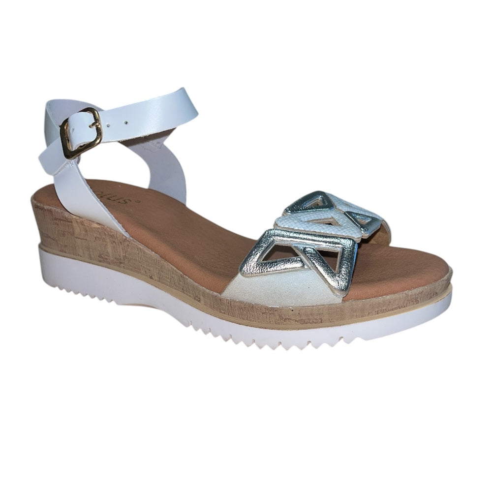 Lotus Ariah White Leather Sandals