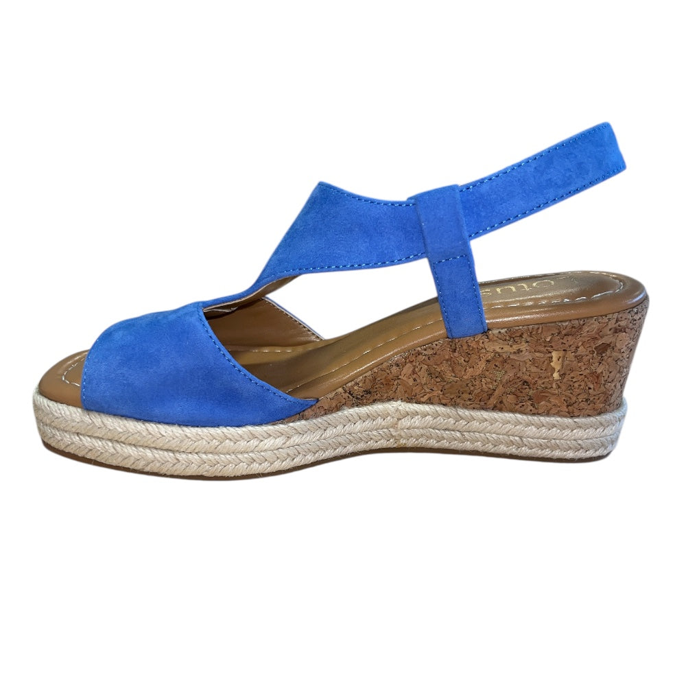 Lotus Madalene Cornflower Blue Suede Wedge Sandals