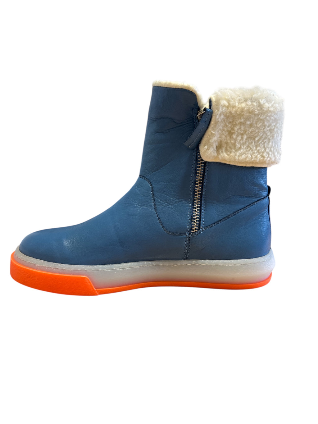 Adesso Blue Leather Ankle Boots