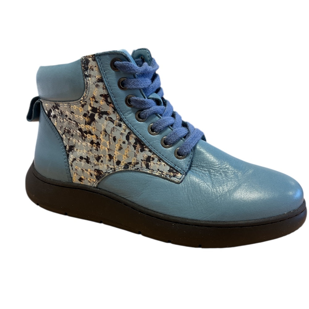Adesso Nikita Denim Snake Leather Ankle Boots