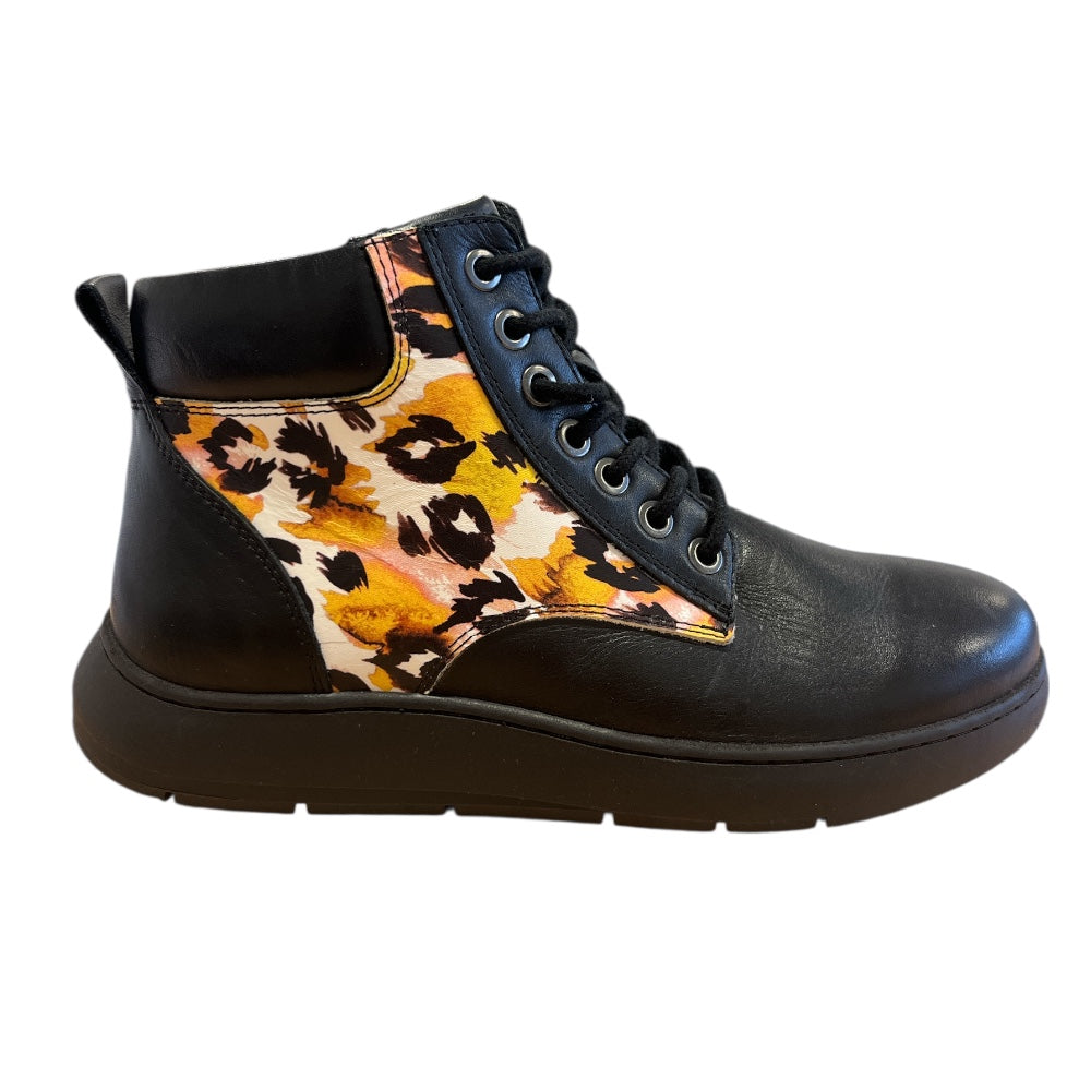 Adesso Nikita Black Leather Ankle Boots