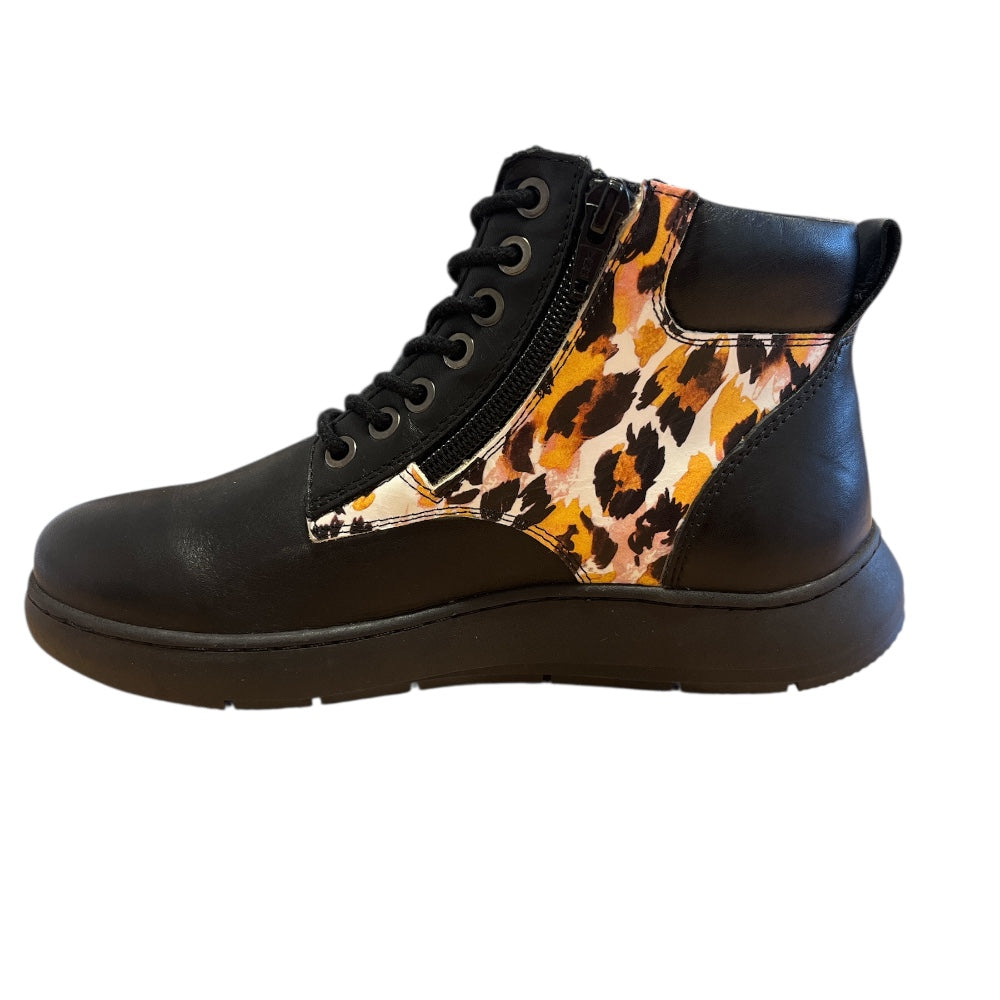 Adesso Nikita Black Leather Ankle Boots