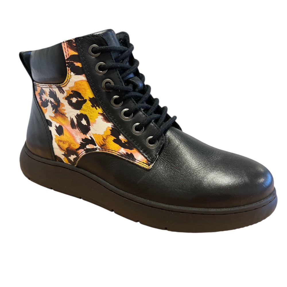 Adesso Nikita Black Leather Ankle Boots