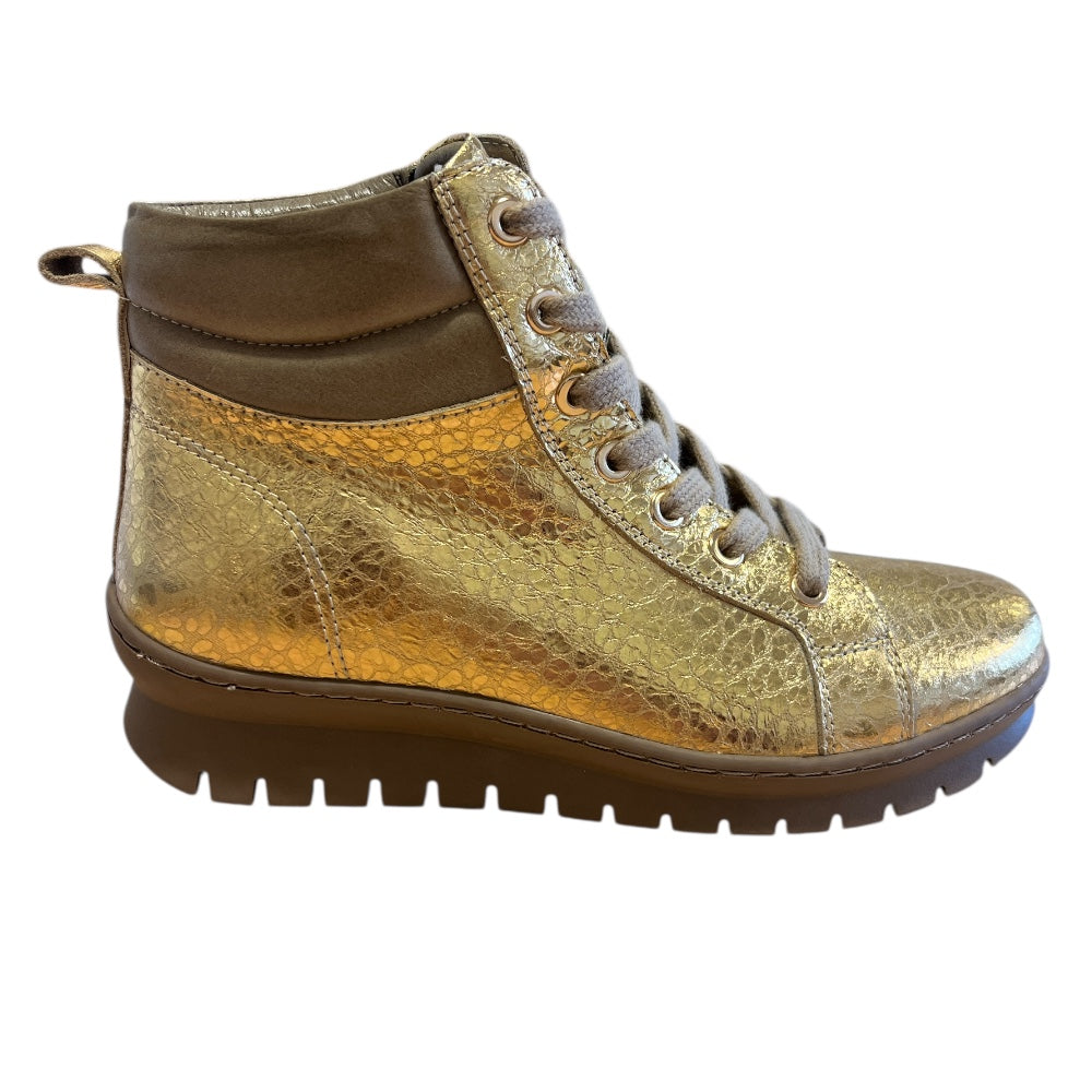Adesso Winnie Gold Metallic Leather Ankle Boots