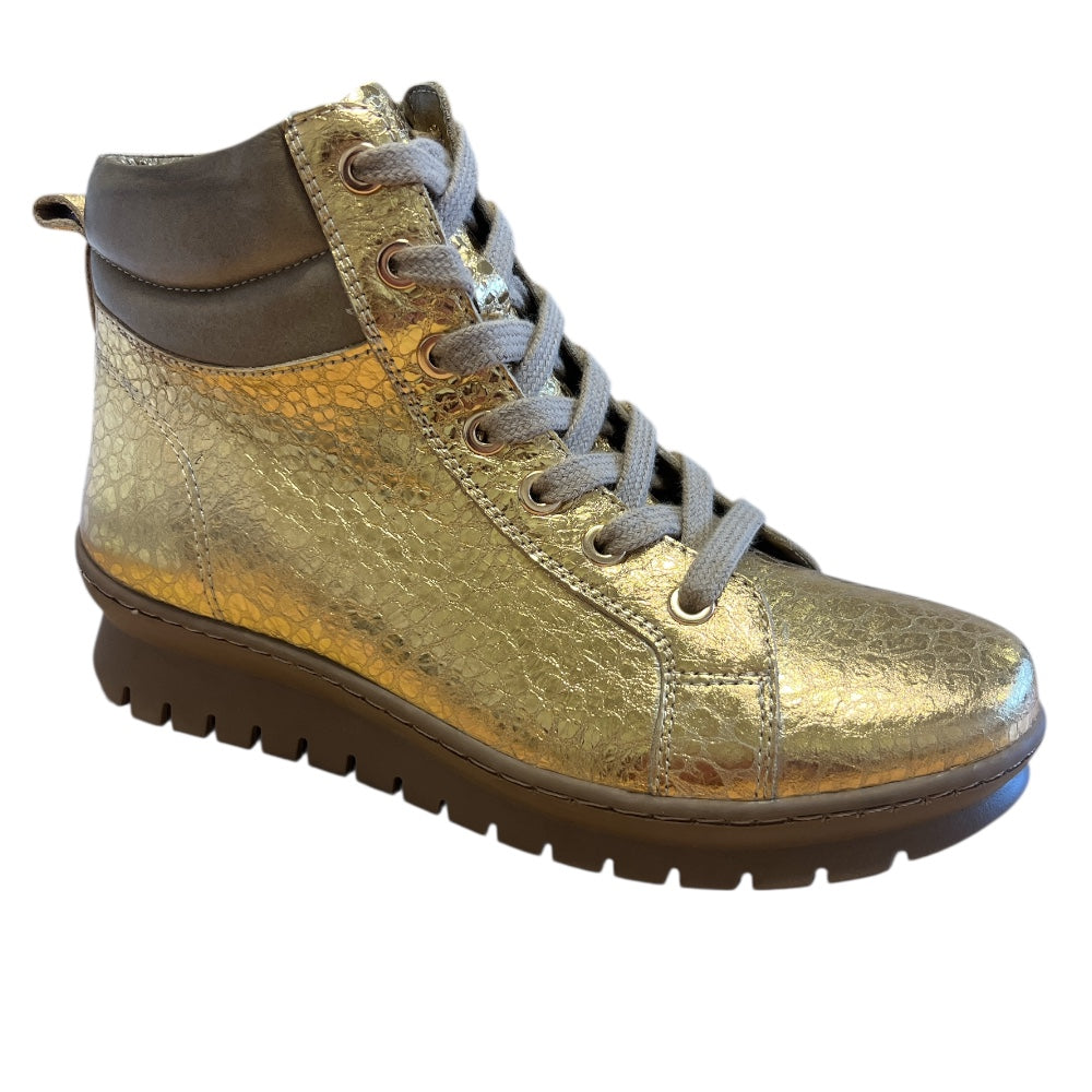 Adesso Winnie Gold Metallic Leather Ankle Boots