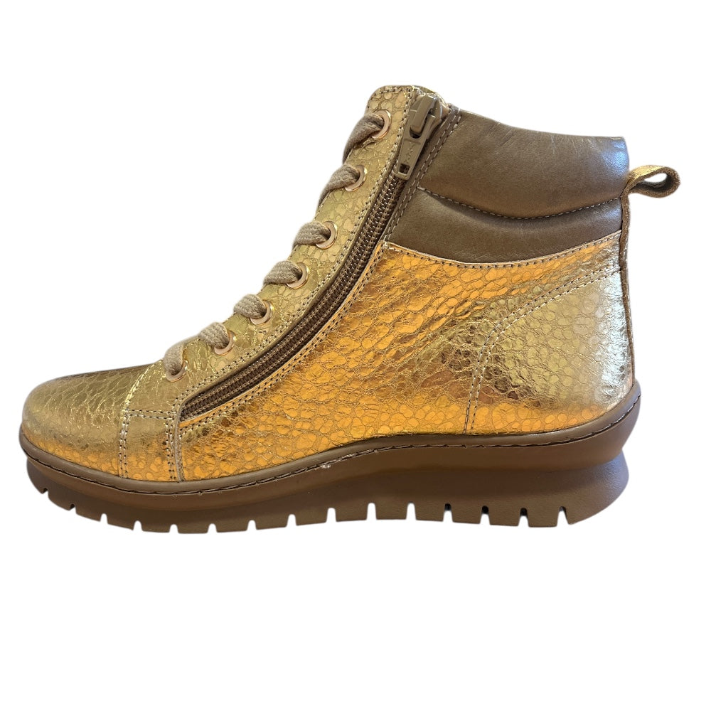 Adesso Winnie Gold Metallic Leather Ankle Boots