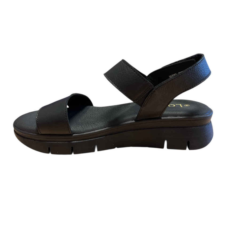 Lotus Facchini Black Leather Sandals