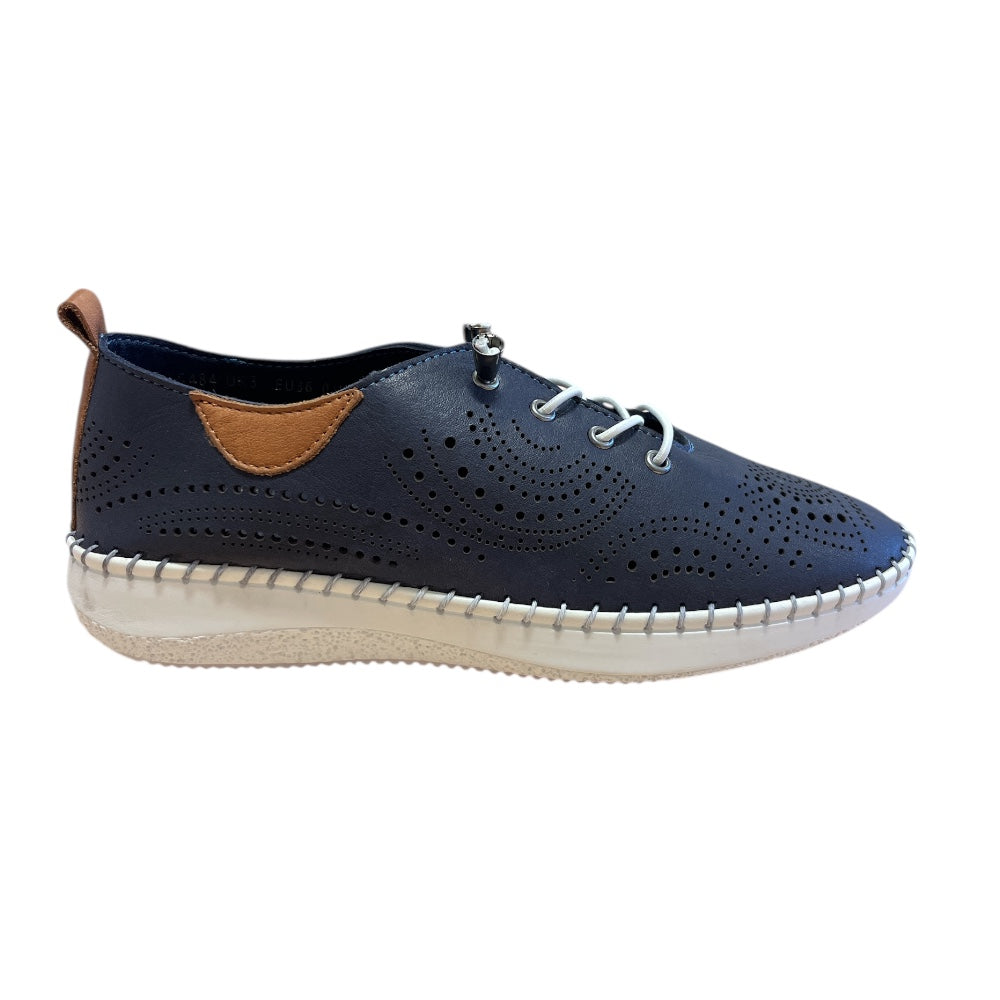 Lotus Tassia Navy Leather Lace-up  Shoes