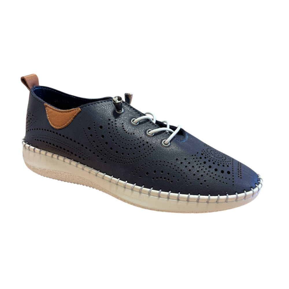 Lotus Tassia Navy Leather Lace-up  Shoes