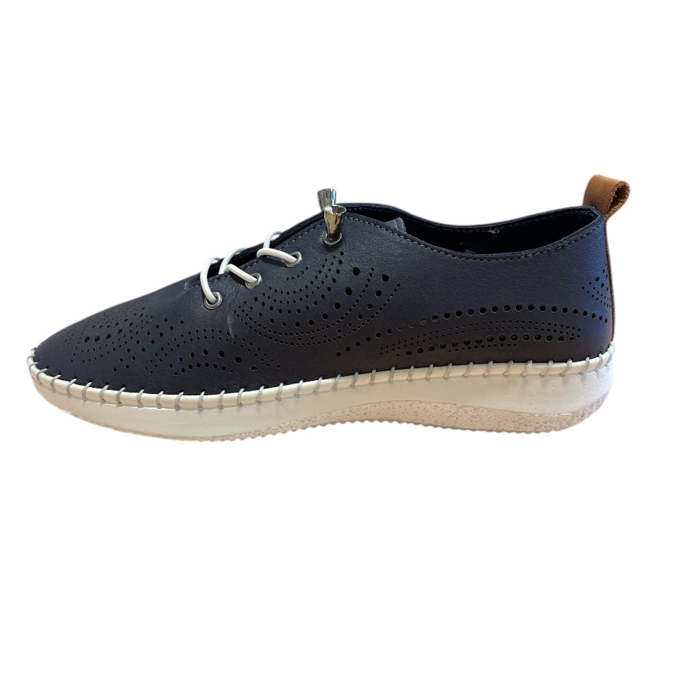 Lotus Tassia Navy Leather Lace-up  Shoes