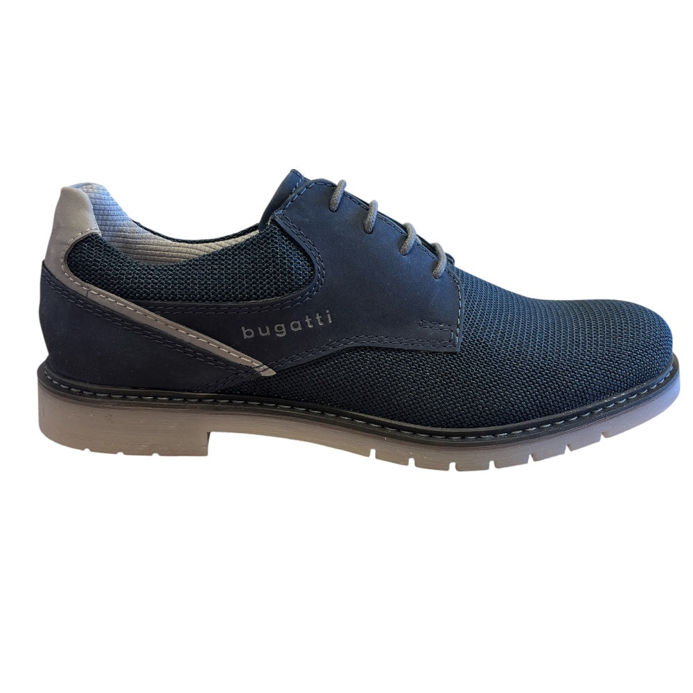 Bugatti Cairo Mens Navy Casual Lace-Up Shoes
