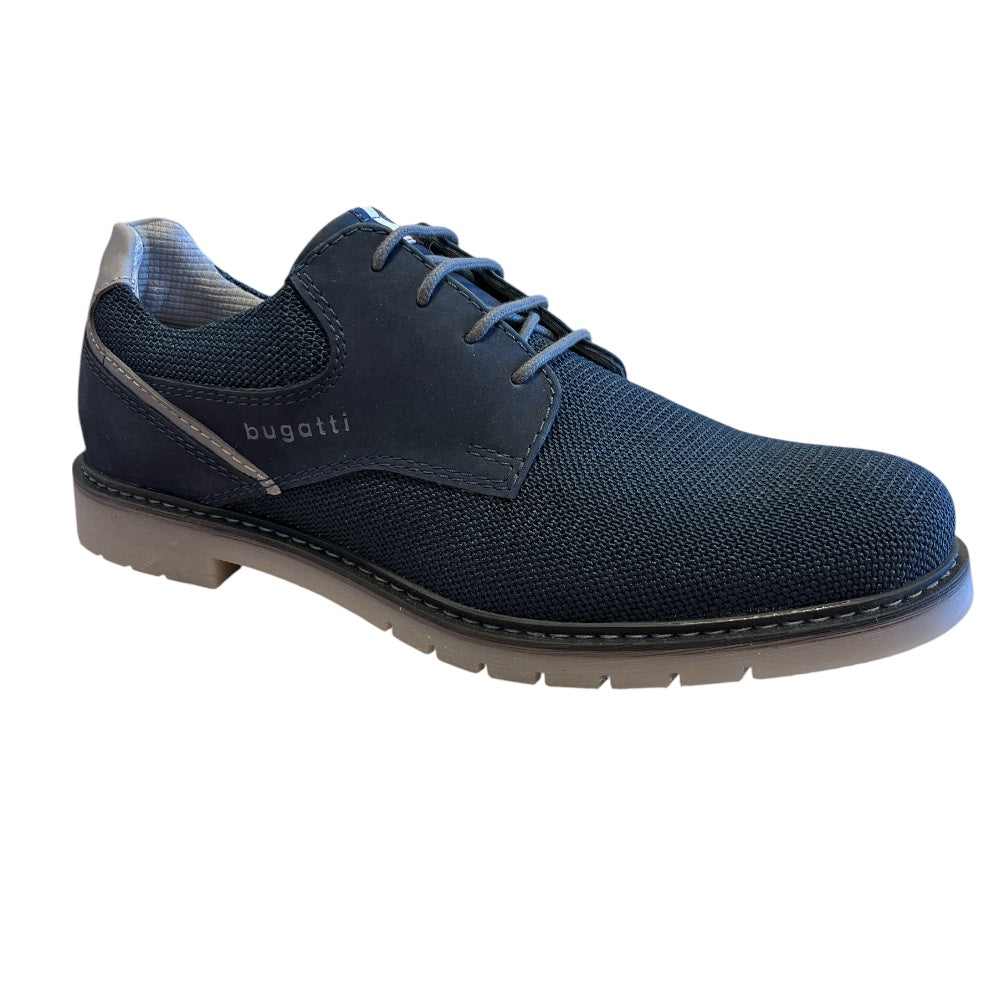 Bugatti Cairo Mens Navy Casual Lace-Up Shoes