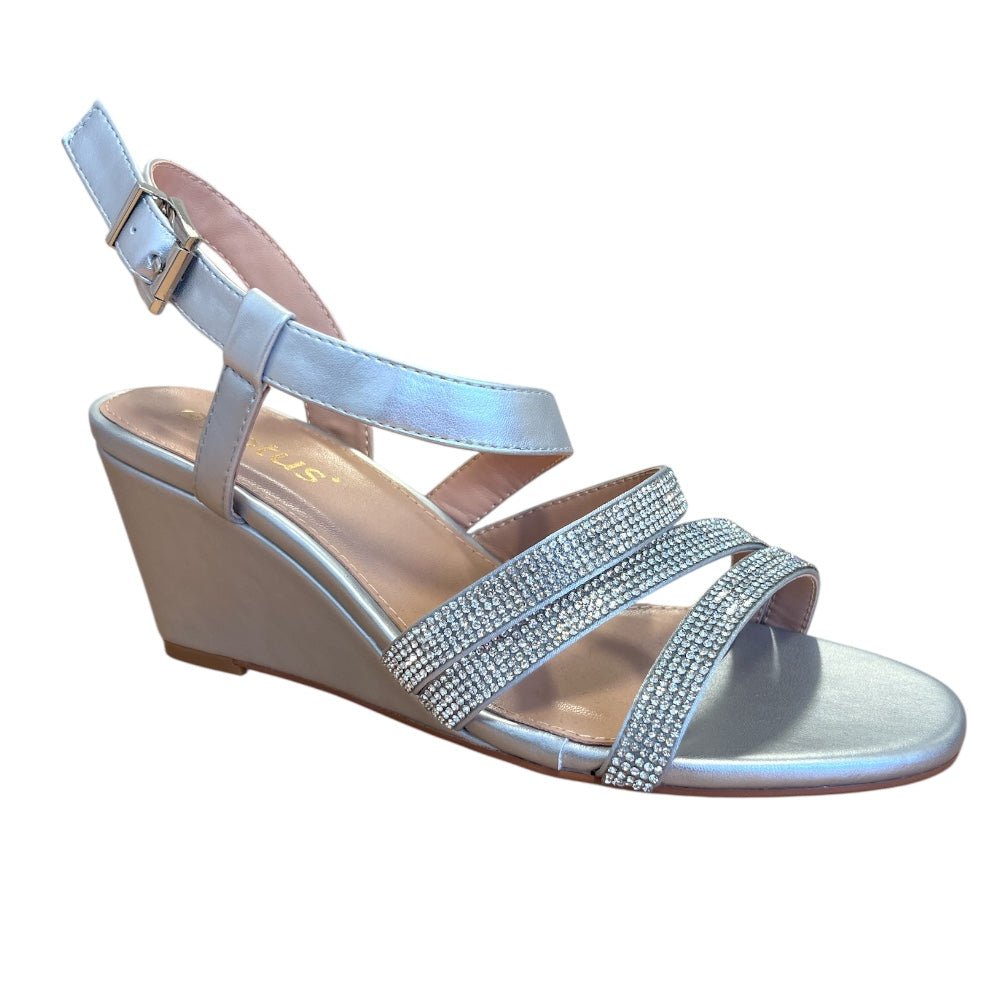Lotus Aldon Silver Wedge Sandals