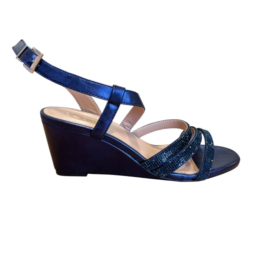 Lotus Aldon Navy Wedge Sandals
