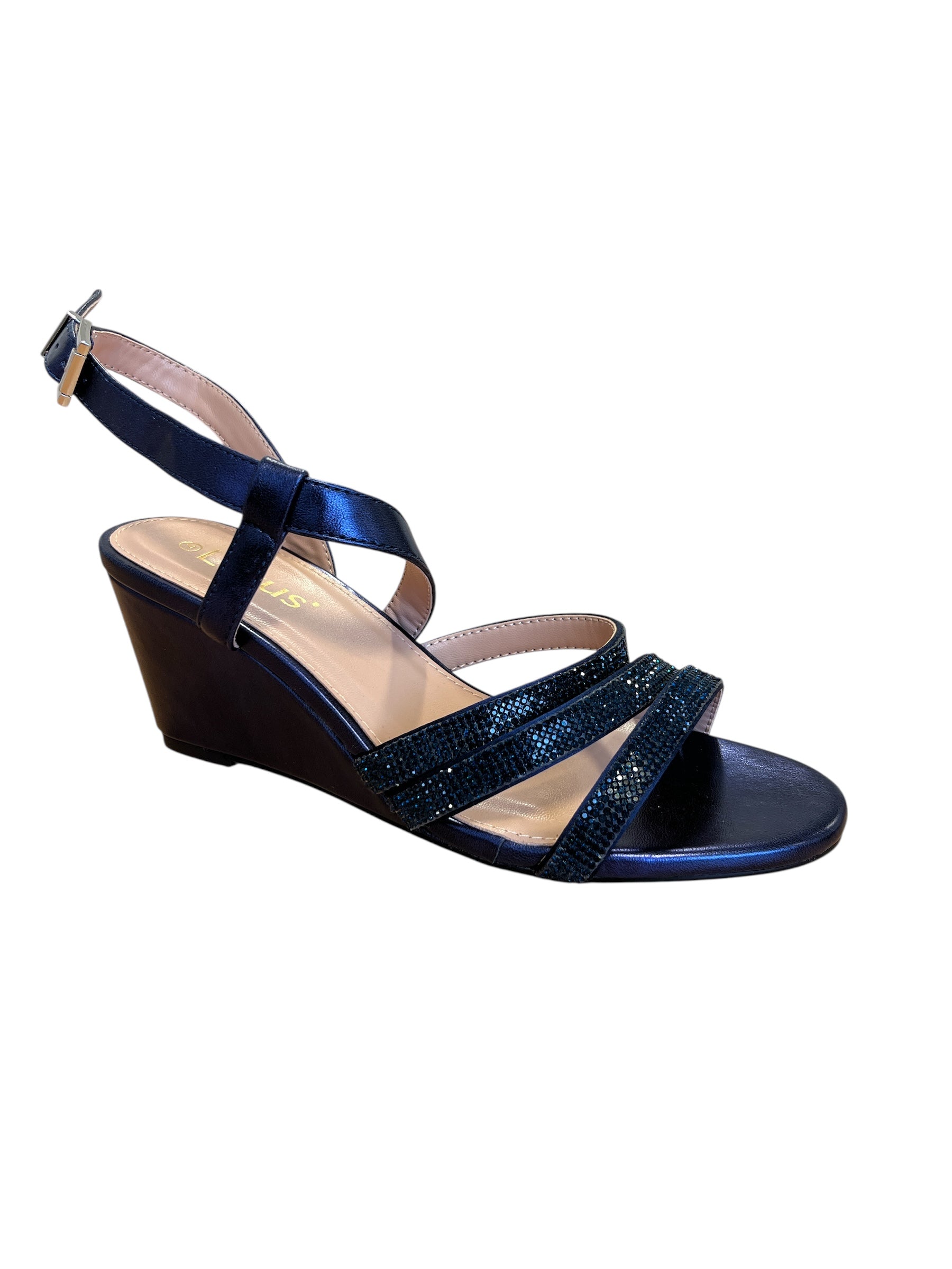 Lotus Aldon Navy Wedge Sandals