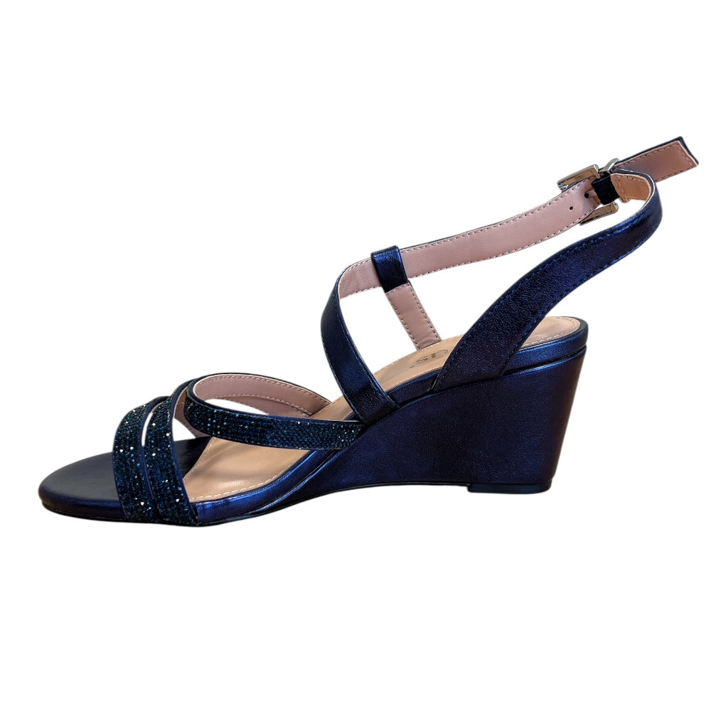Lotus Aldon Navy Wedge Sandals