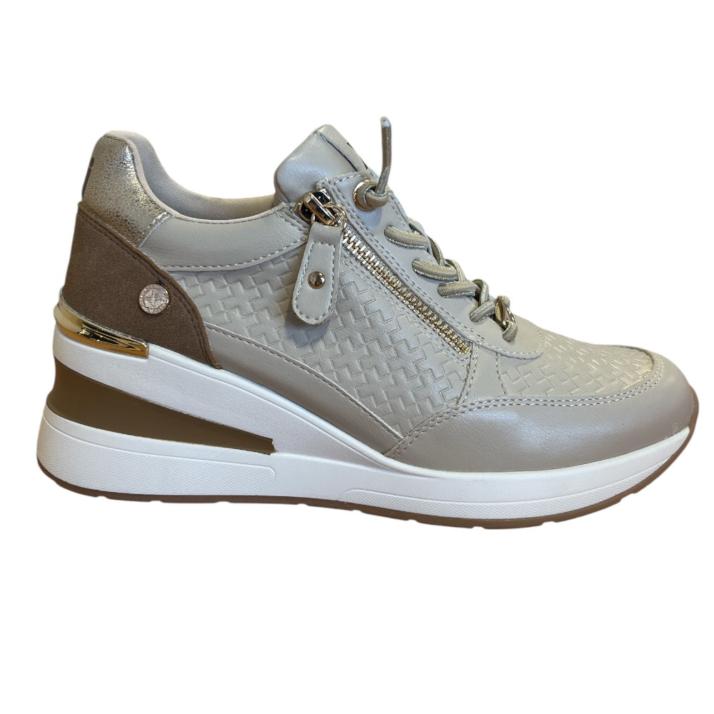 Xti 145449 Beige Wedge Trainers