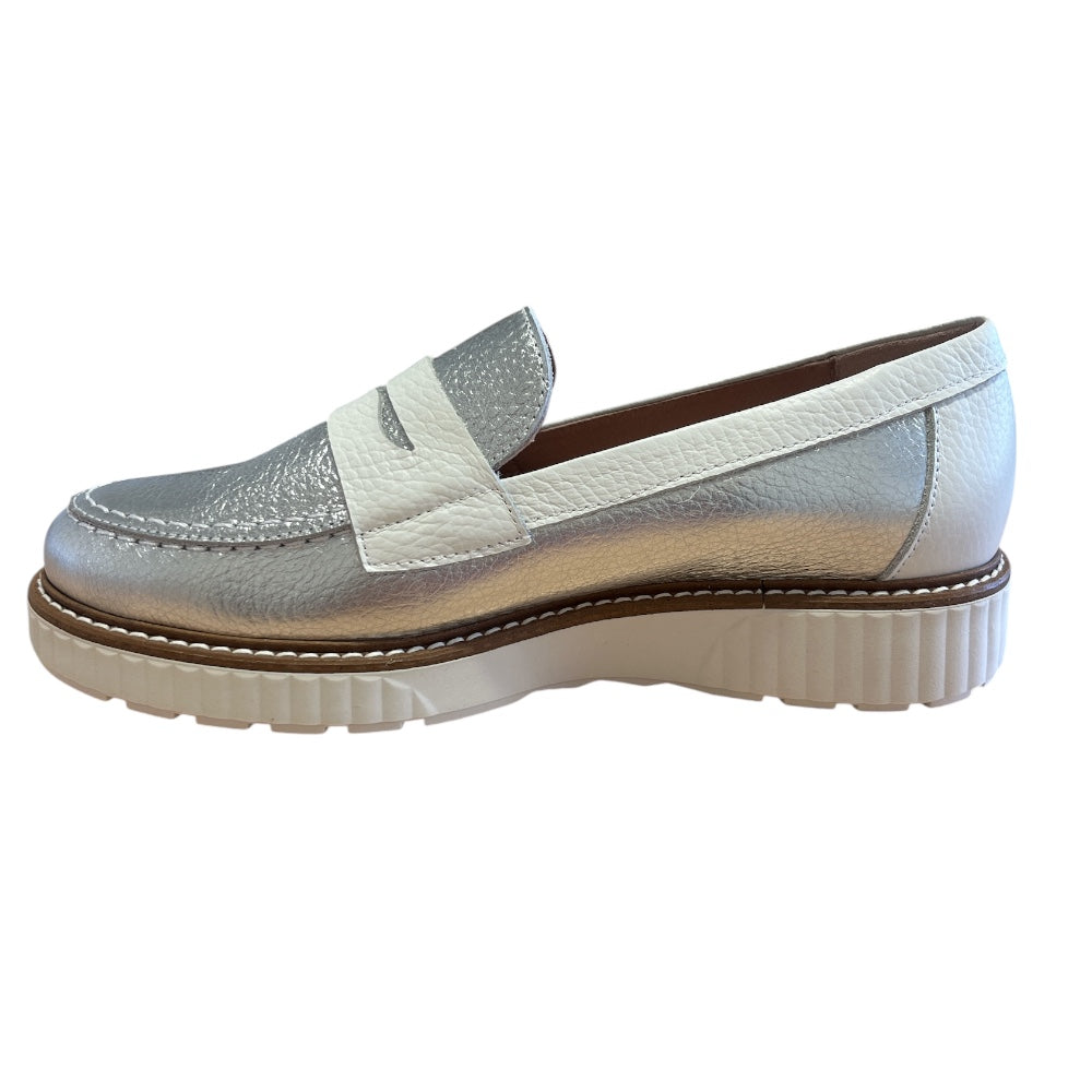 Pitillos 11.082 Silver Leather Loafers