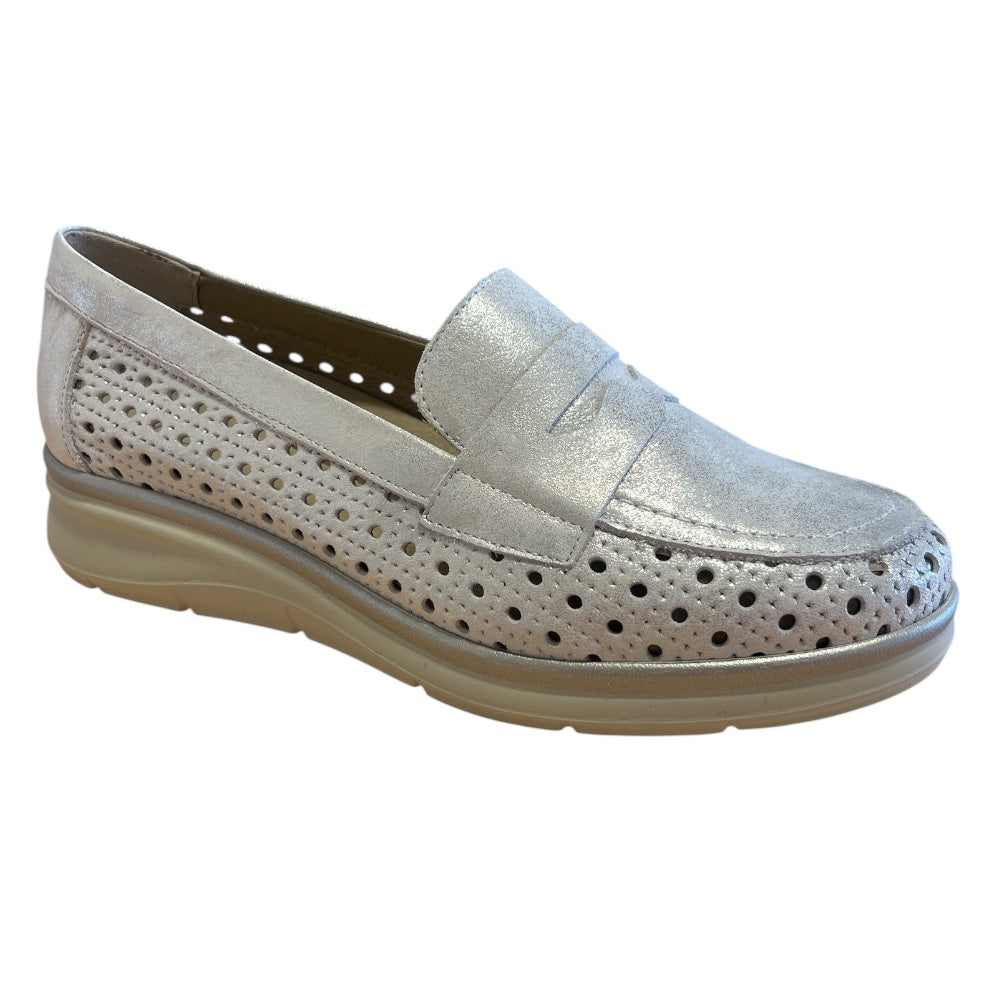 Pitillos 11.021 Silver Leather Casual Loafers