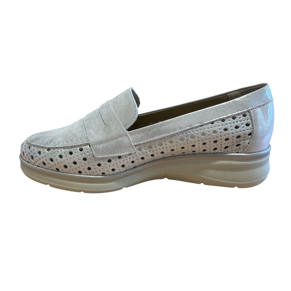 Pitillos 11.021 Silver Leather Casual Loafers