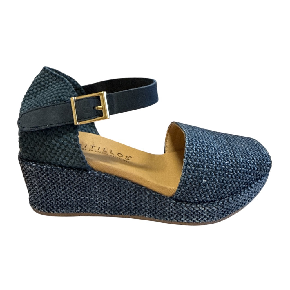 Pitillos 11.260 Blue Weave Wedge Sandals