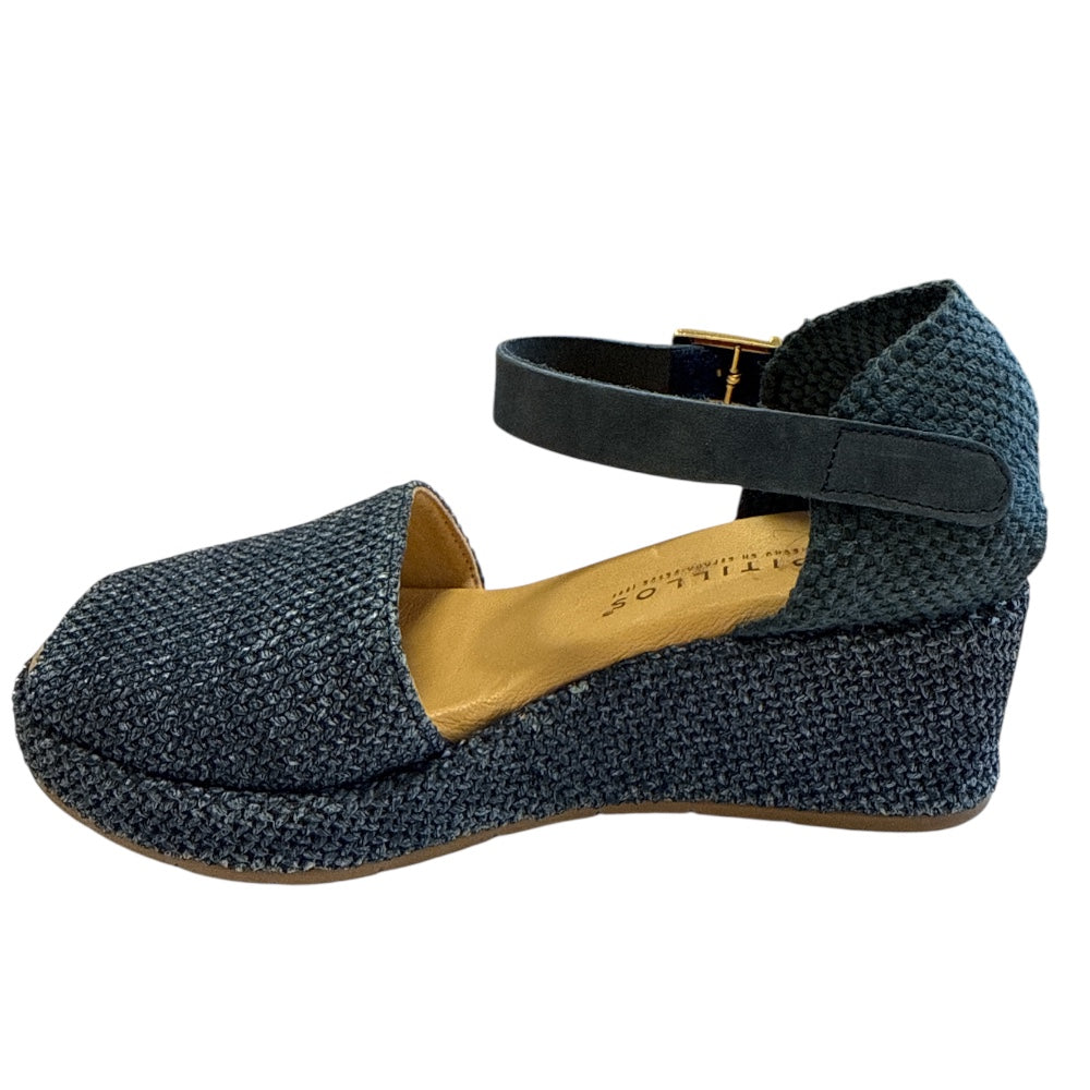 Pitillos 11.260 Blue Weave Wedge Sandals