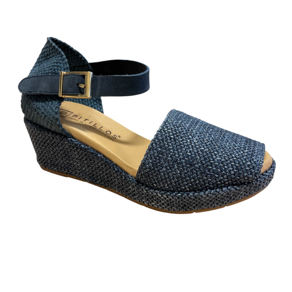 Pitillos 11.260 Blue Weave Wedge Sandals