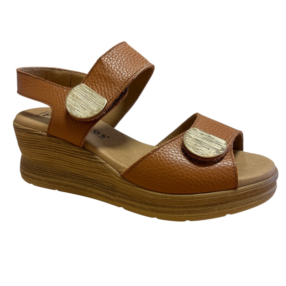 Pitillos 11.054 Tan Leather Wedge Sandals